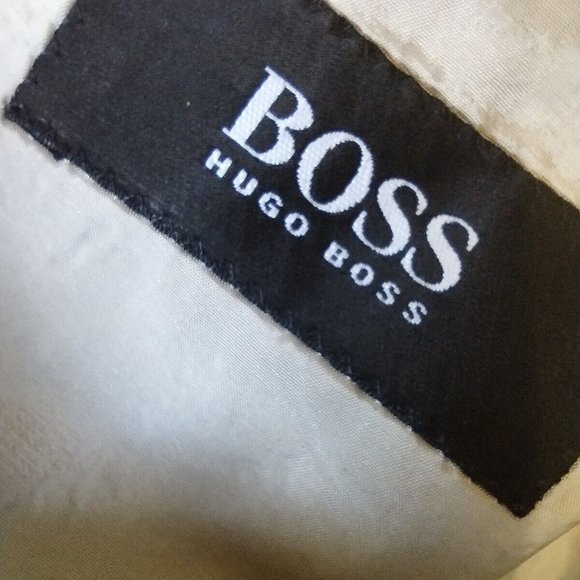 Vtg Hugo Boss Jacket Men SIze 46‎ Beige Virgin Wool Blazer USA Made - Picture 5 of 7